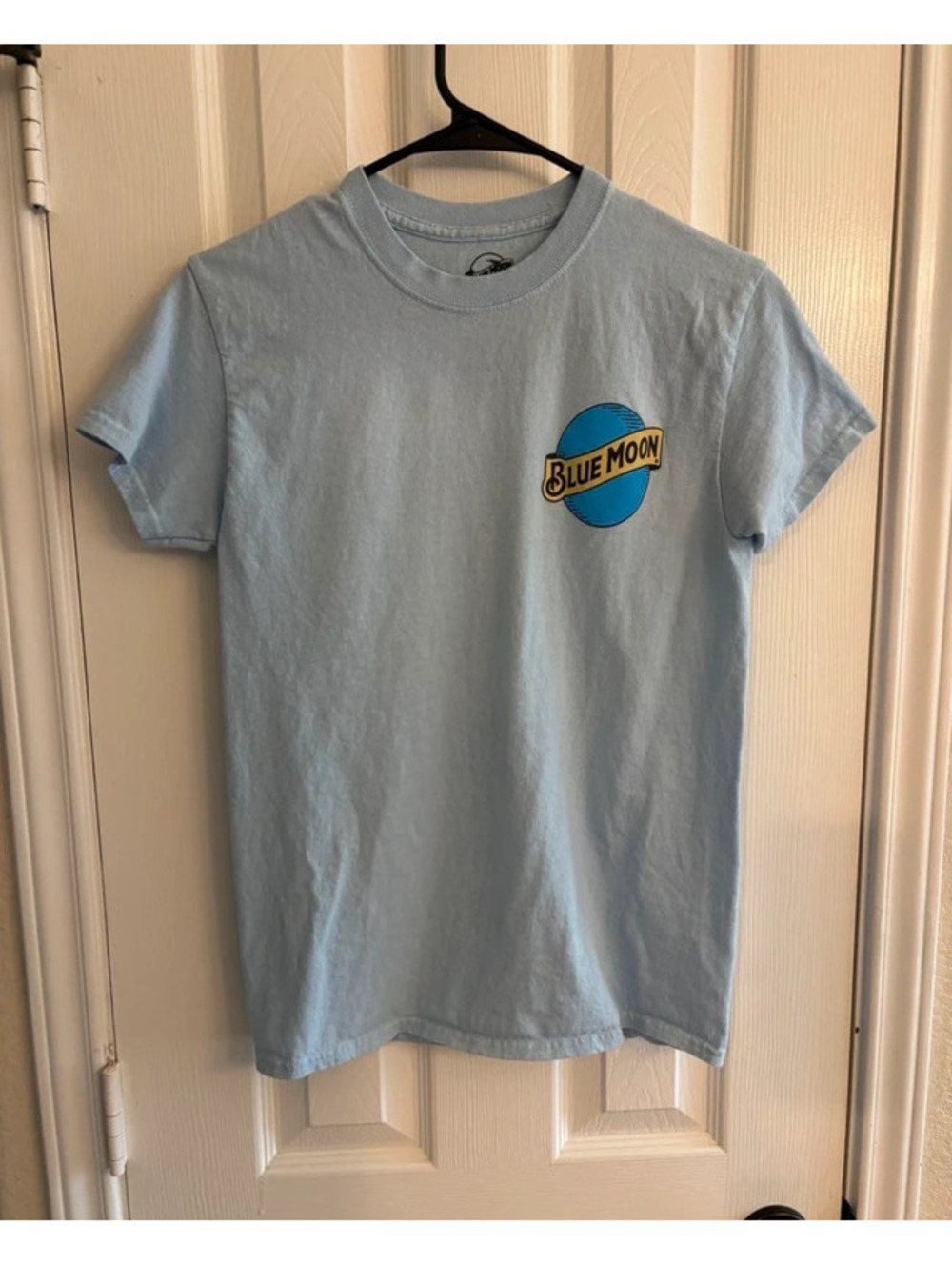 Blue Moon Shirt Adult Size Small Blue Short Sleeve Crew Neck Denver Colorado